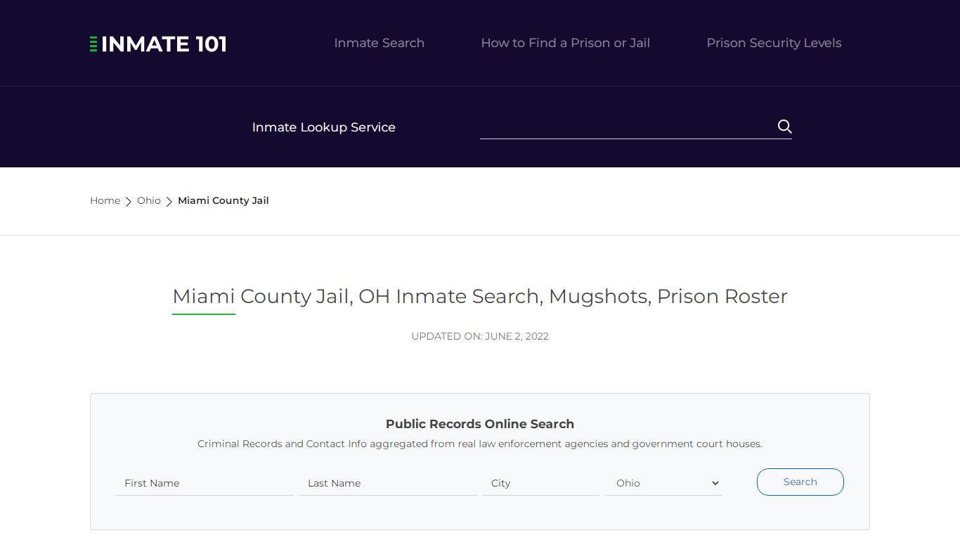 Miami County Jail, OH Inmate Search, Mugshots, Prison Roster
